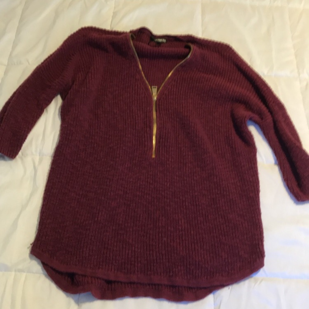 Express sweater with gold zipper